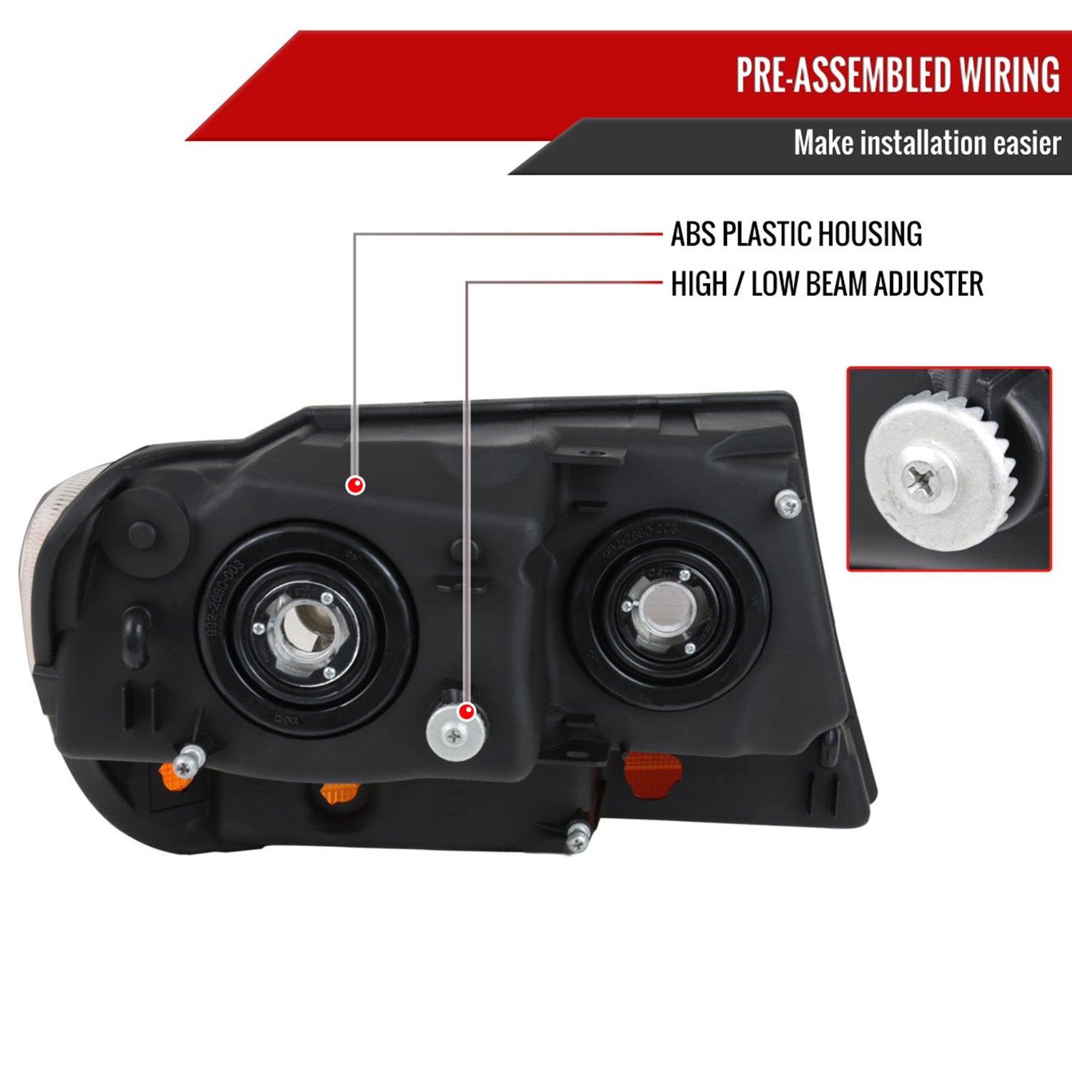 1999-2004 Jeep Grand Cherokee Factory Style Headlights Chrome/Clear Lens