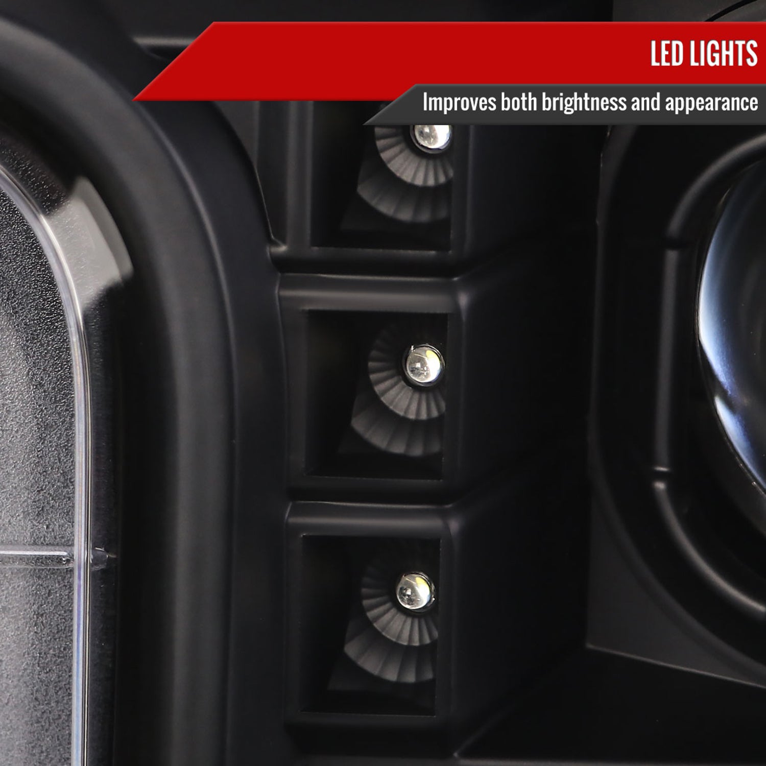 2017-2019 Ford F-250 F-350 F-450 F-550 LED CBar Projector Headlights Black