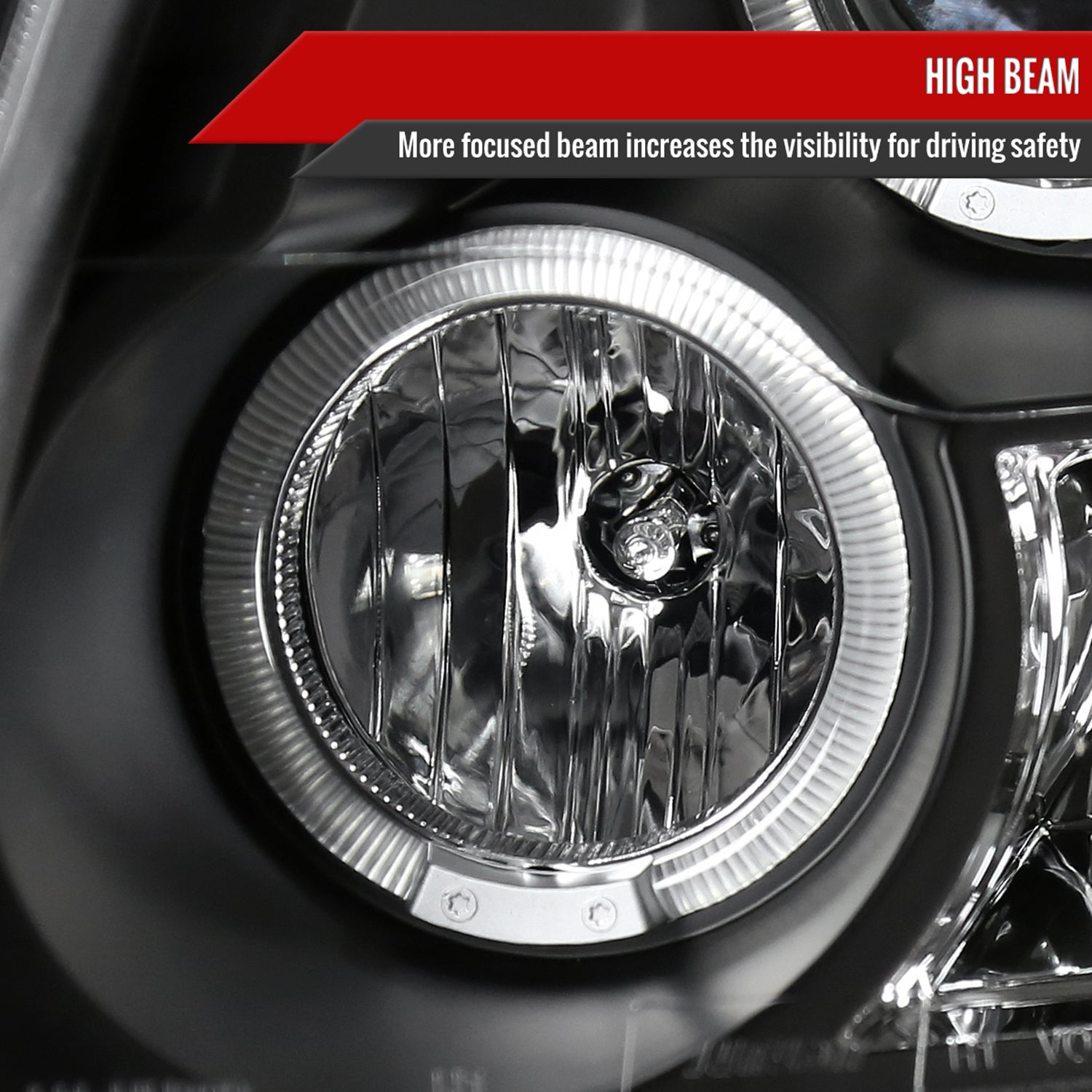 2006-2009 Ford Fusion Dual Halo Projector Headlights Matte Black/Clear Lens