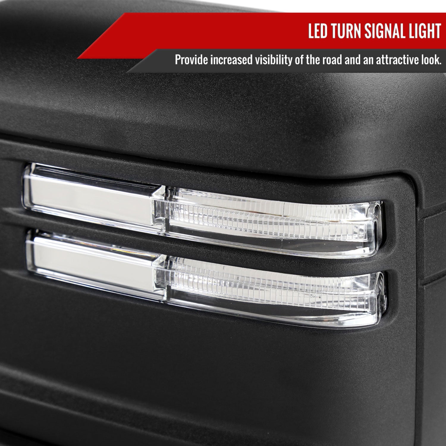 2019-2022 GMC Sierra 1500 Heated Black Towing Mirrors &Turn Signal