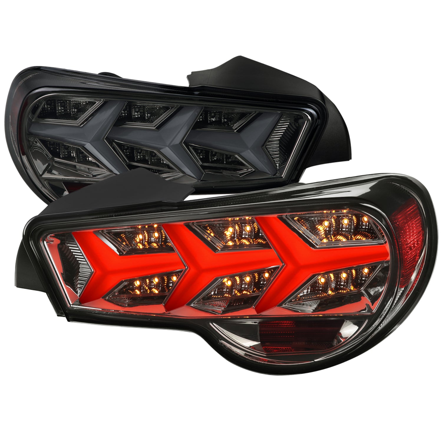 2013-2016 Scion FRS/ Subaru BRZ Lambo Sequential LED Tail Lights Chrome/Smoke