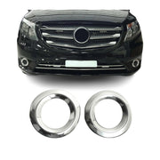 2016-2024 Mercedes Metris Fog Light Lamp Bezel Cover Stainless Steel 2Pcs