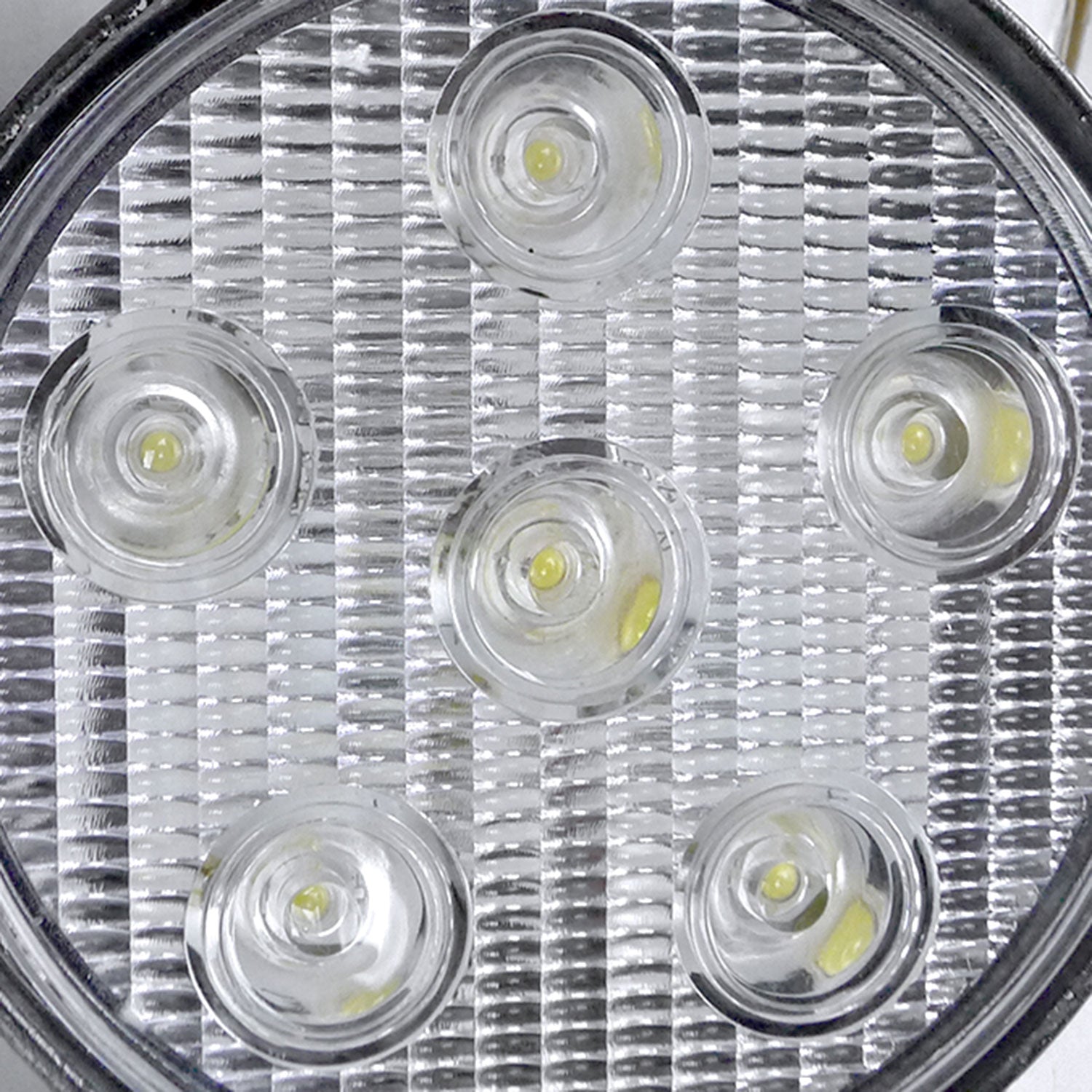 Universal Off Road 6000K Flood Beam 18W 6-LED Round Fog Light 4Pcs Black Alu