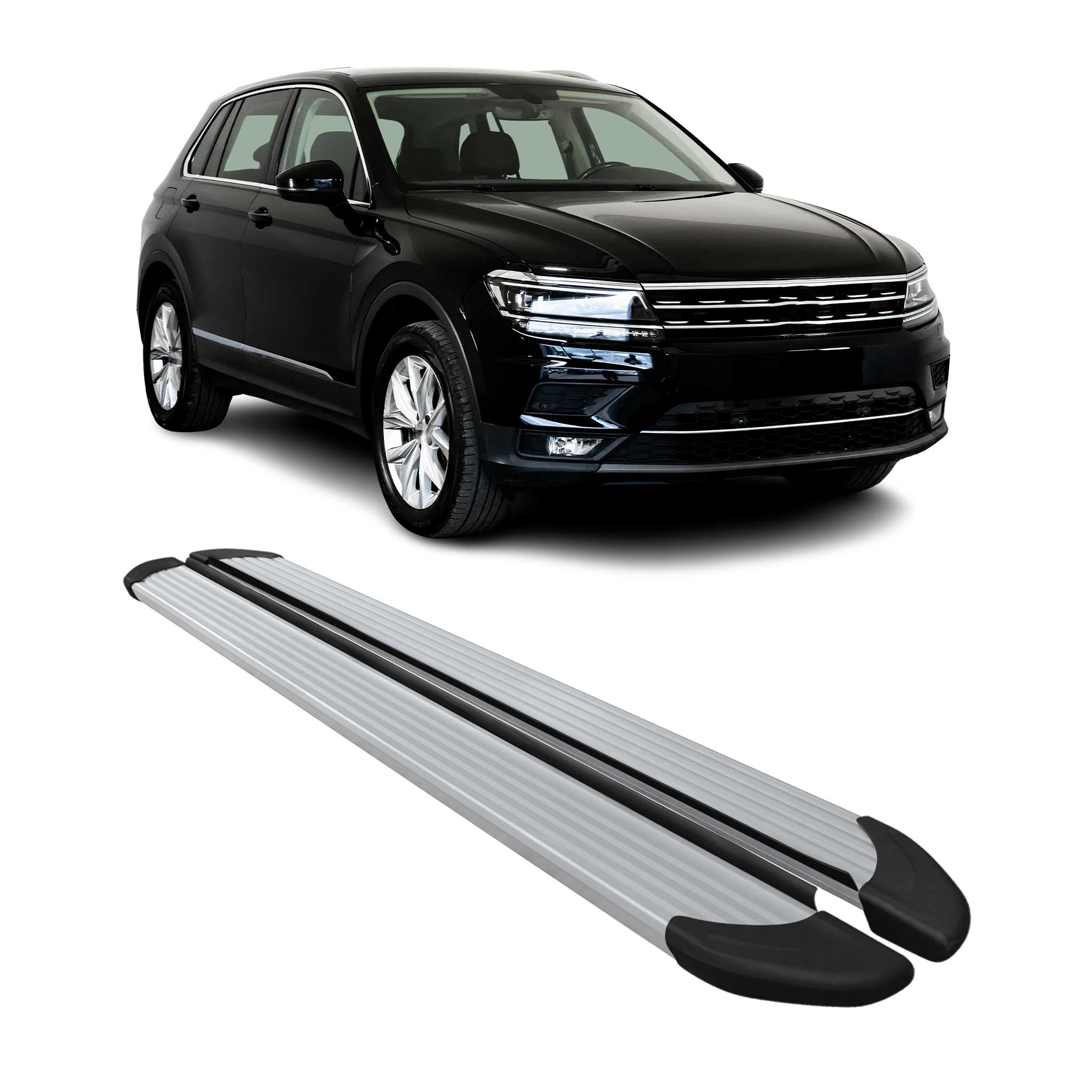 2018-2024 VW Tiguan Running Boards Side Steps Silver