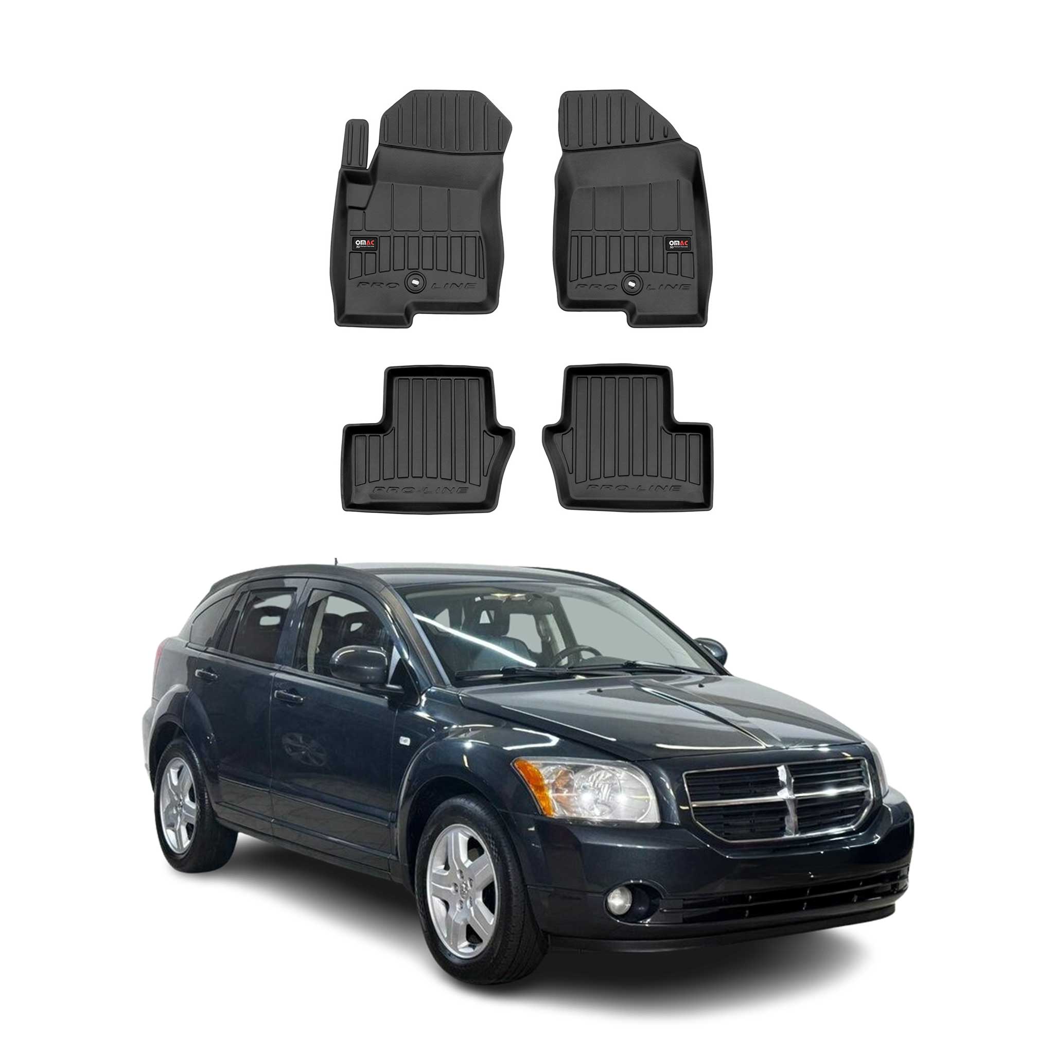 2007-2012 Dodge Caliber Premium Floor Mats Liners Full Set All Weather Heavy Duty
