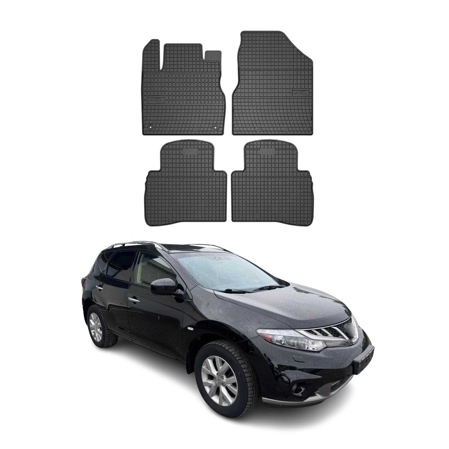 2009-2014 Nissan Murano Floor Mats Liners Full Set All Weather Rubber Black