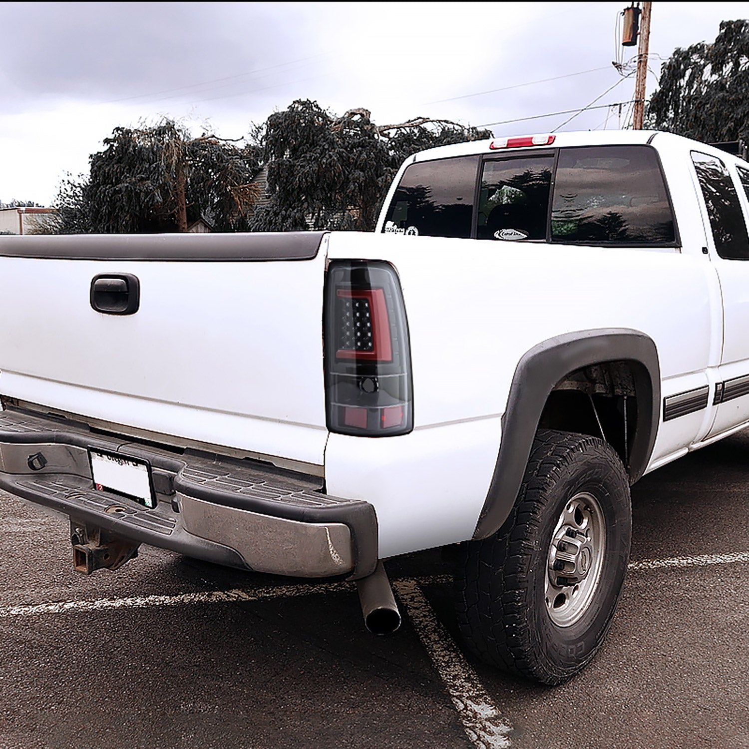1999-2002 Chevy Silverado/ 99-2006 GMC Sierra LED Tail Lights G2 Jet Black/Clear