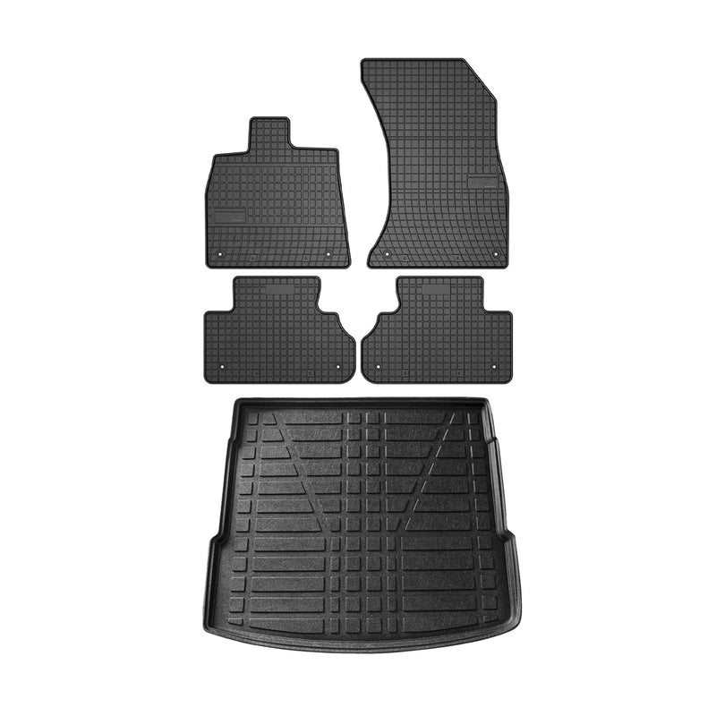 Floor Mats Cargo Liner Set for Audi Q5 SQ5 2018-2024 Black Waterproof