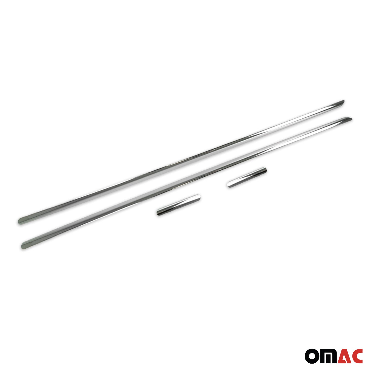 2007-2015 Smart ForTwo Side Door Molding Trim Skirt Garnish Stainless Steel Silver 4Pcs