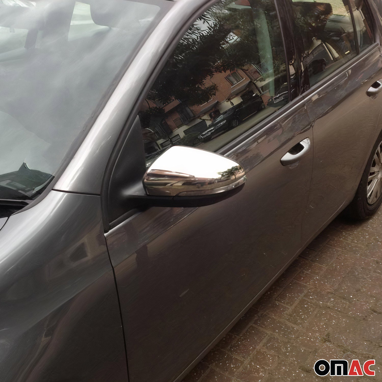 2010-2014 VW Golf Mk6 Side Mirror Cover Caps Stainless Steel Silver 2 Pcs