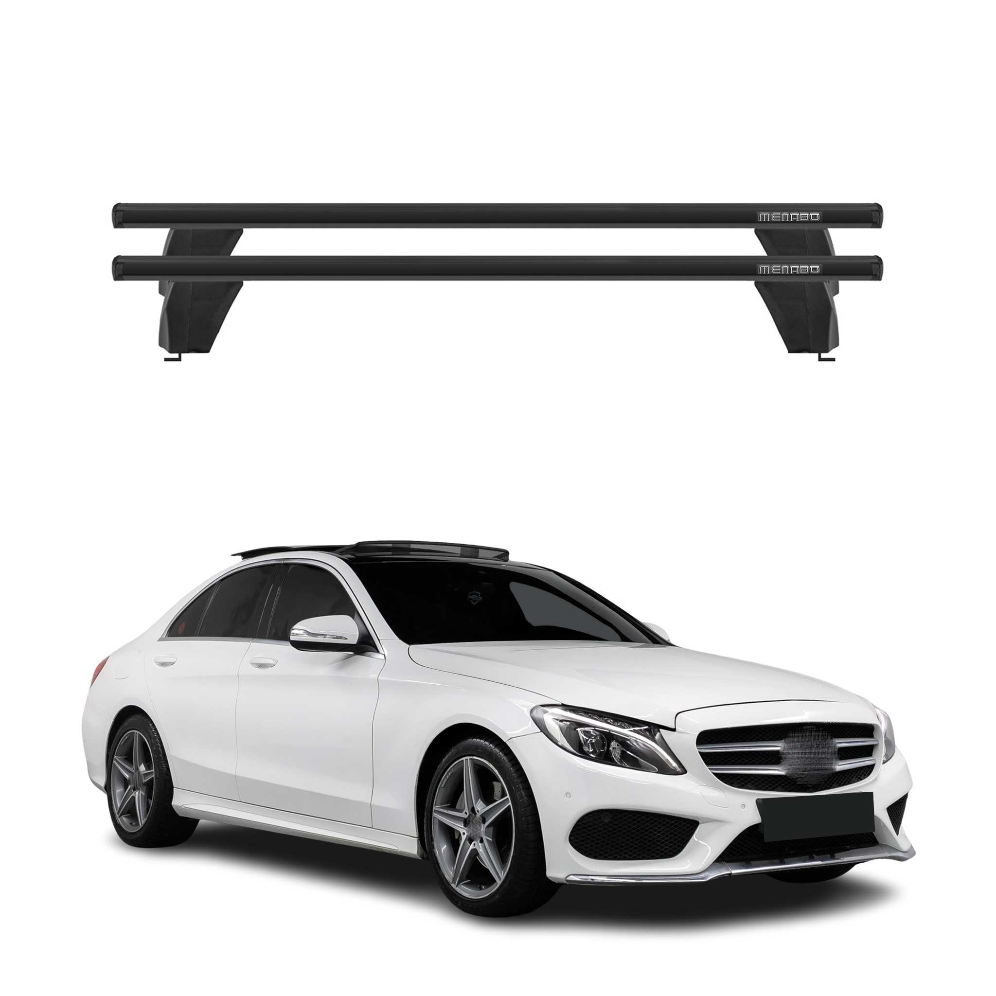 2015-2021 Mercedes C Class W205 Sedan Roof Rack Cross Bars Black