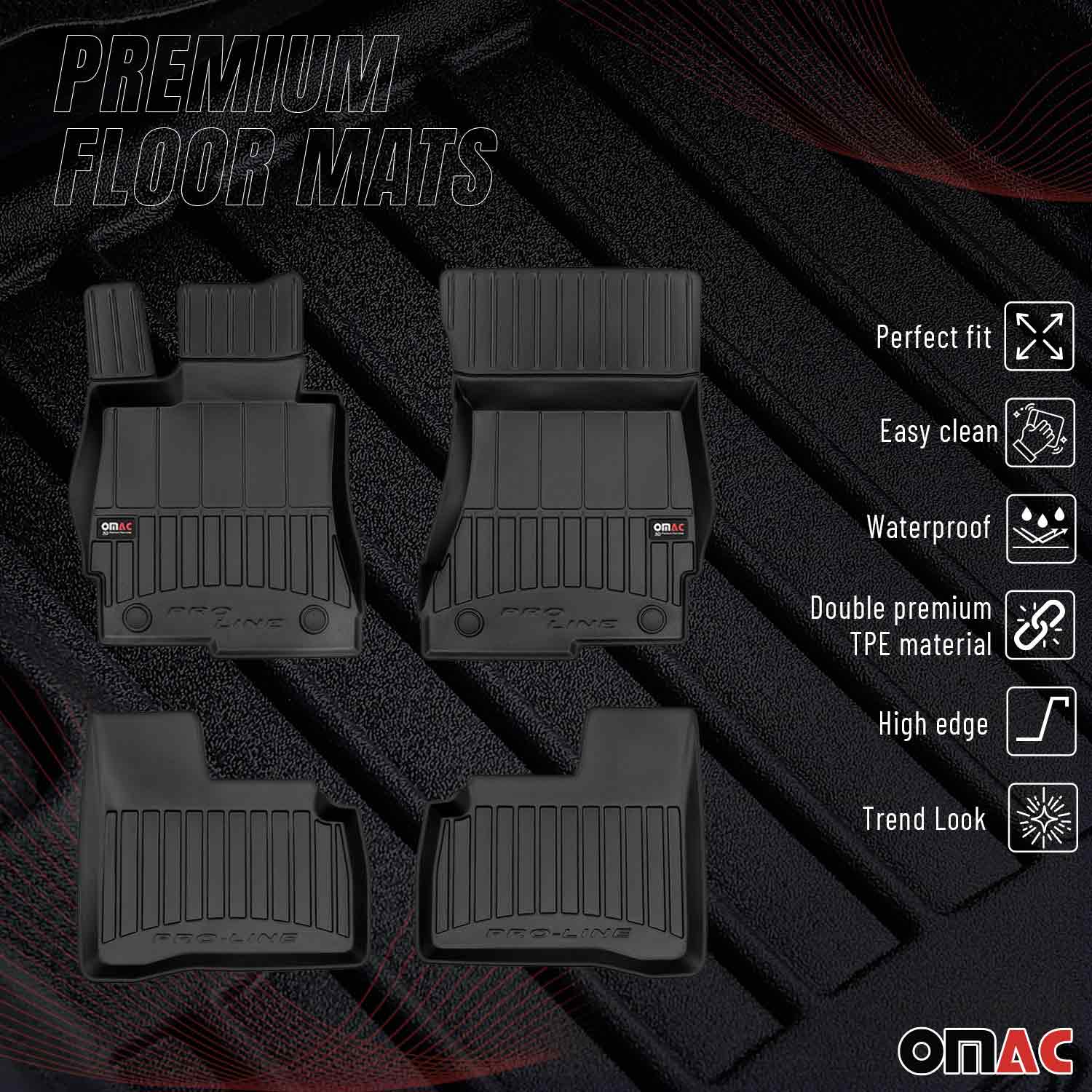 2007-2013 Mercedes S Class W221 SWB Premium Floor Mats Liners Full Set All Weather Heavy Duty Black