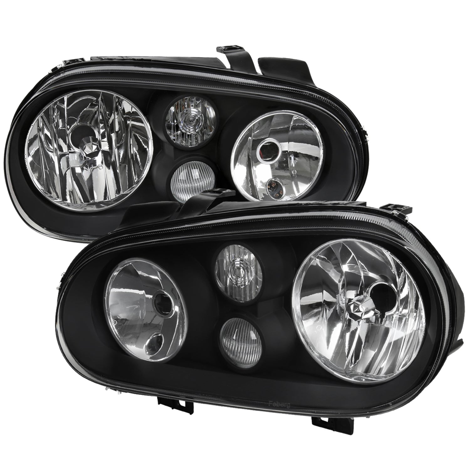 1999-2006 VW Golf Mk4 GTI/R32 Cabrio V2 Factory Headlights Matt Black