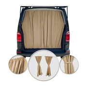 Ford Transit Trunk Tailgate Curtain Beige 2 Privacy Curtains