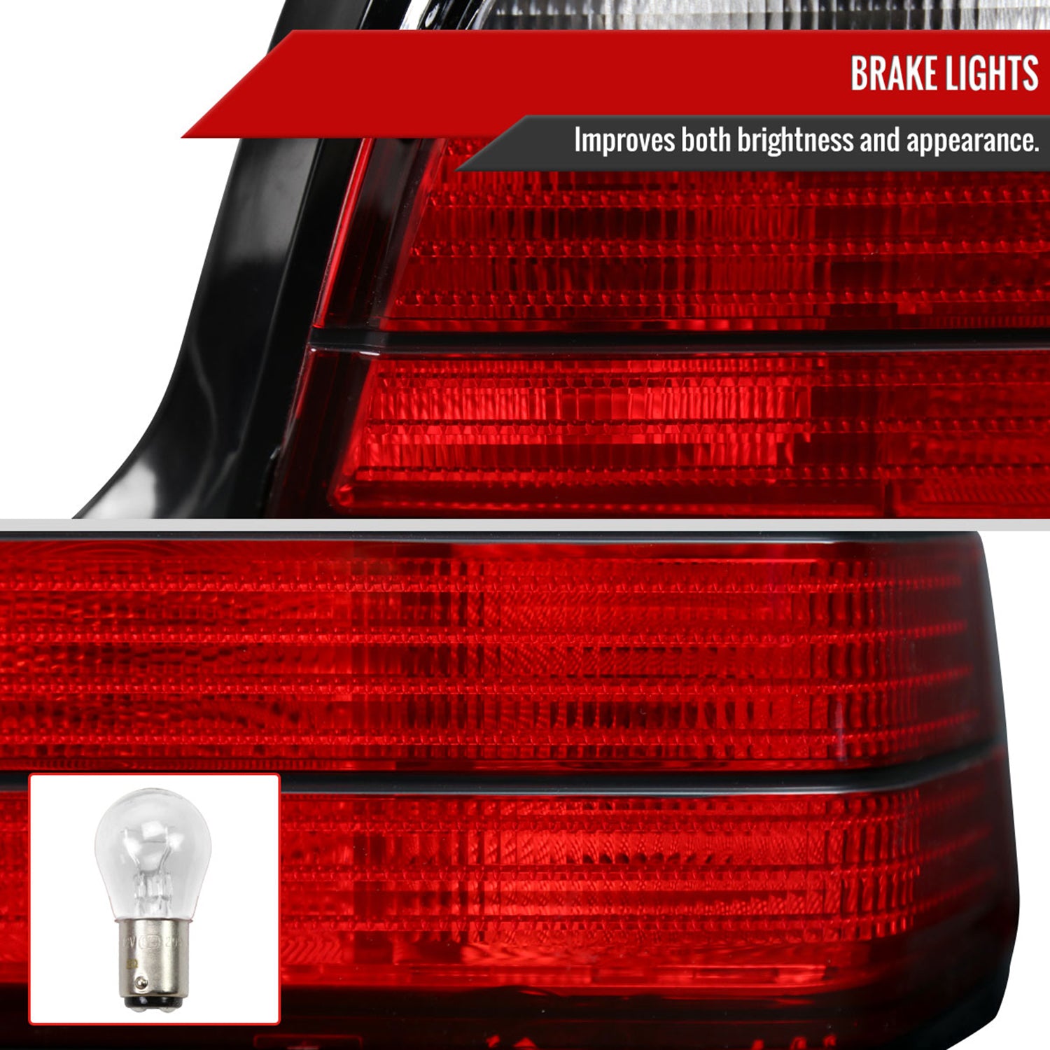 1992-1998 BMW E36 3 Series Coupe/Convertible Tail Lights Chrome/Red Clear Lens