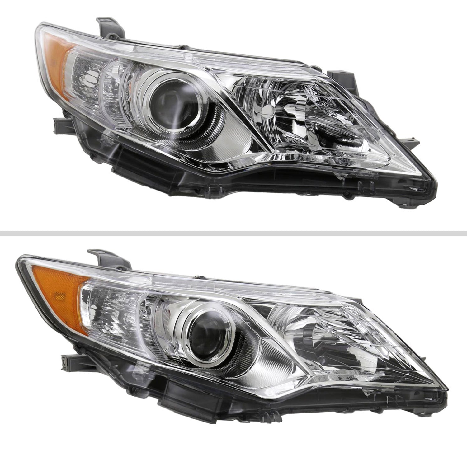 2012-2014 Toyota Camry Headlights Amber Reflectors Passenger Side Chrome