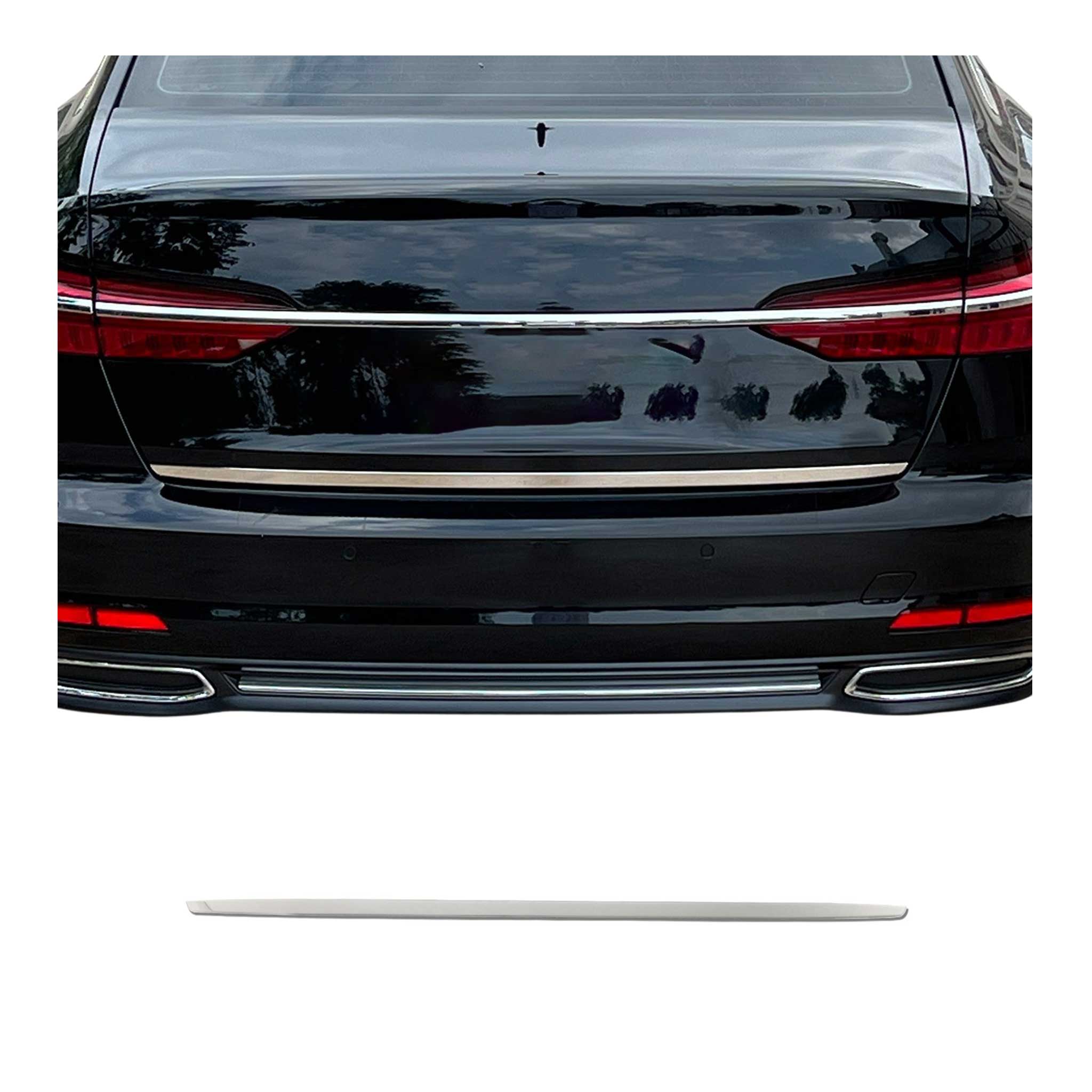 2019-2024 Audi A6 Sedan Rear Trunk Molding Trim Stainless Steel Silver 1Pc