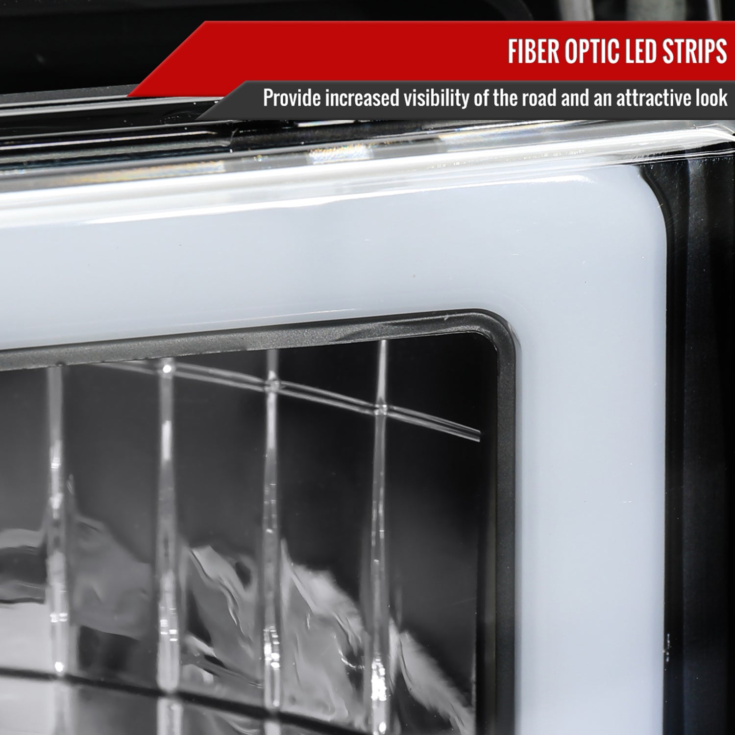 1994-1998 GMC C10 / C/K / Suburban Sierra Yukon Headlights LED Lights Black