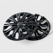 Semi-Universal Wheel Cover Hubcaps Set Gloss Black 4Pcs PP