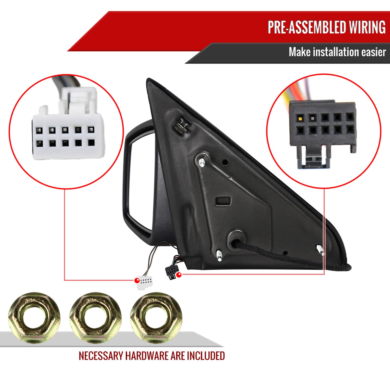 2013-2019 Dodge RAM Chrome Heated Side Mirror Turn Signal &Puddle Light Driver