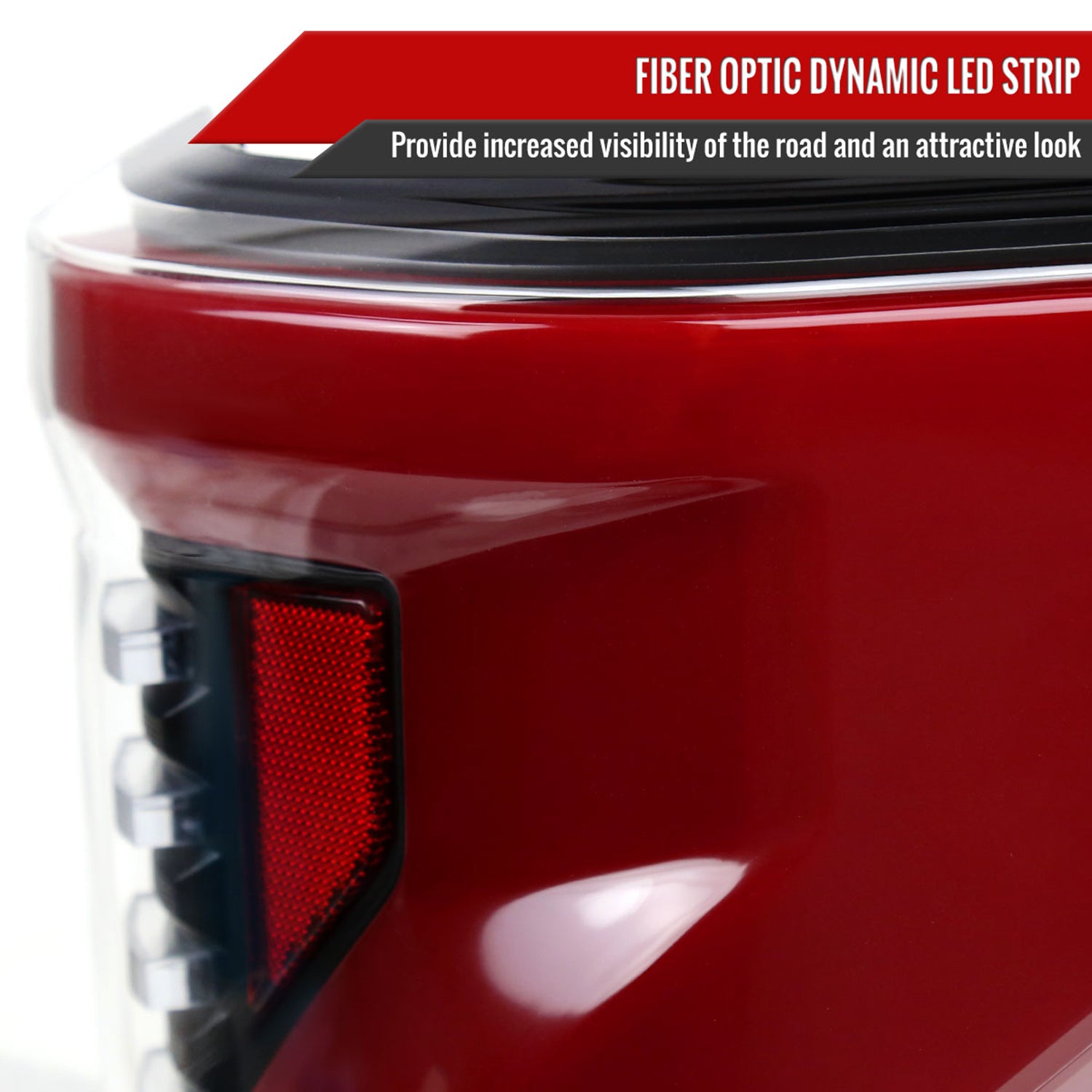 2018-2020 Ford F-150 Turn Signal Animated Red LED Bar Tail Lights Matt Black