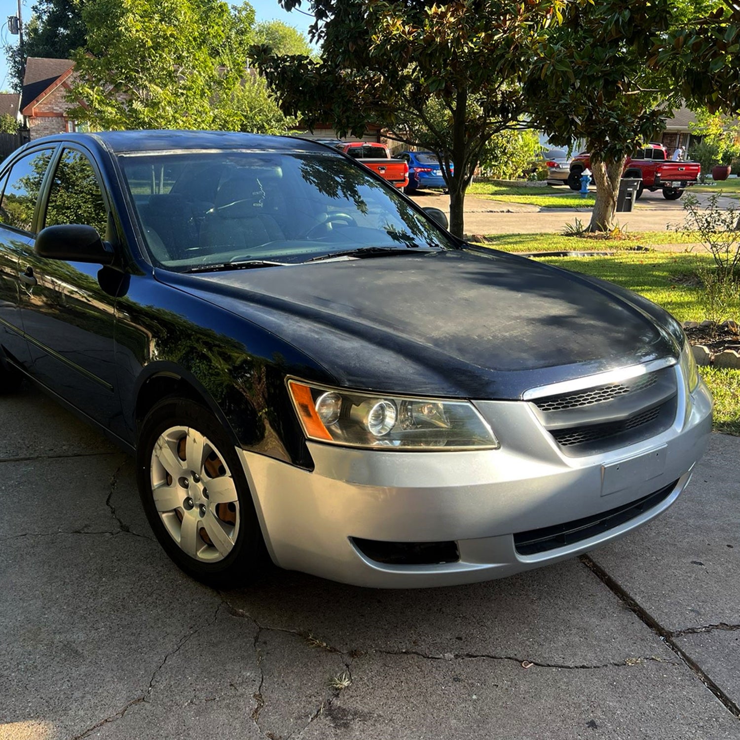 2006-2008 Hyundai Sonata Projector Style Headlights Matte Black/Clear Lens