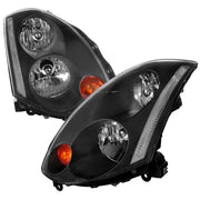 2003-2005 Infiniti G35 Coupe Factory Style Headlights Matte Black/Clear Lens