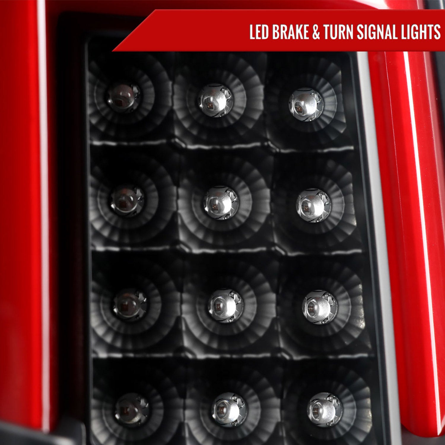 2014-2018 Chevy Silverado 1500 2500HD /Sierra 3500HD Red LED Tail Lights Black