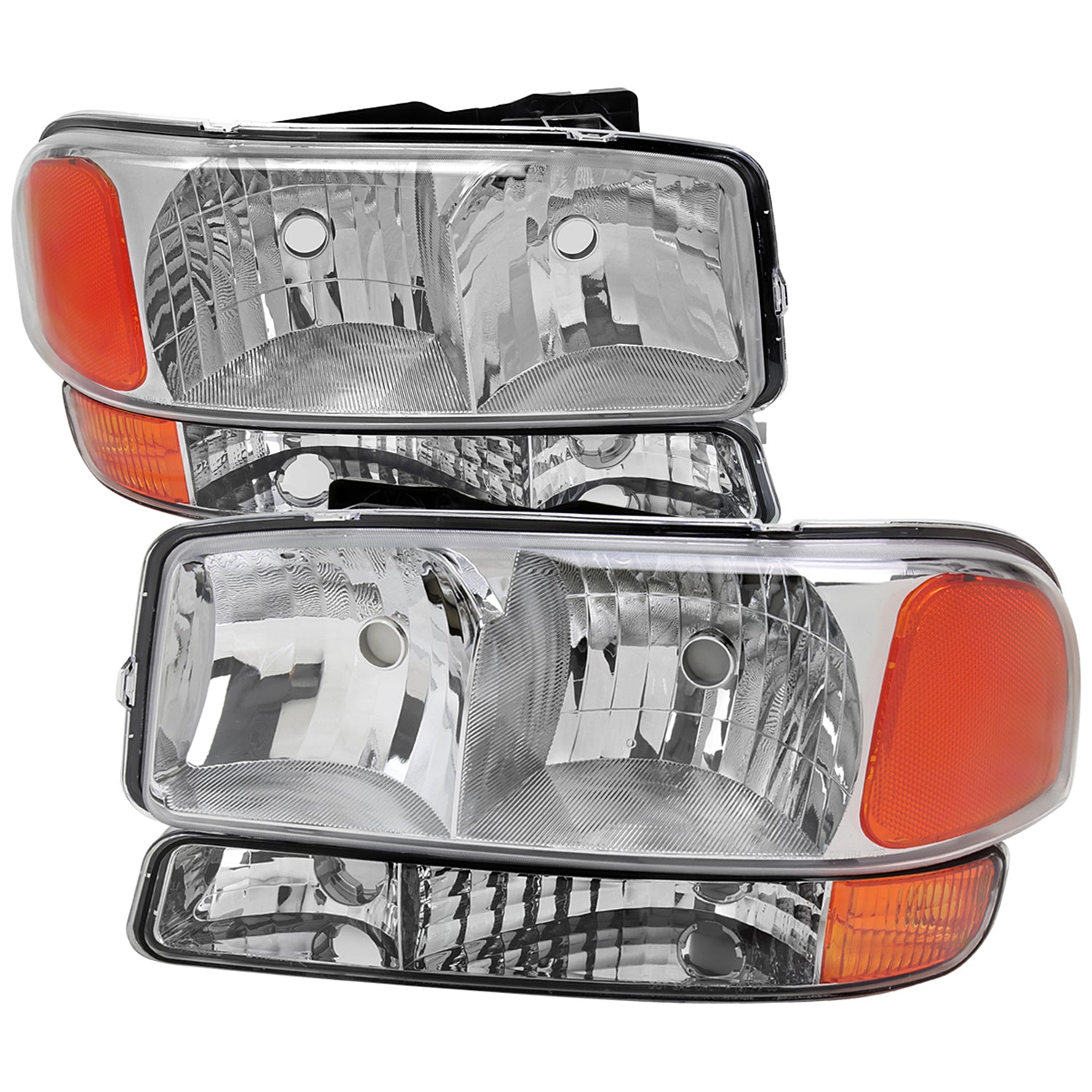 1999-2006 GMC Sierra/Yukon/Yukon XL Headlights&Bumper Lights Amber & Chrome