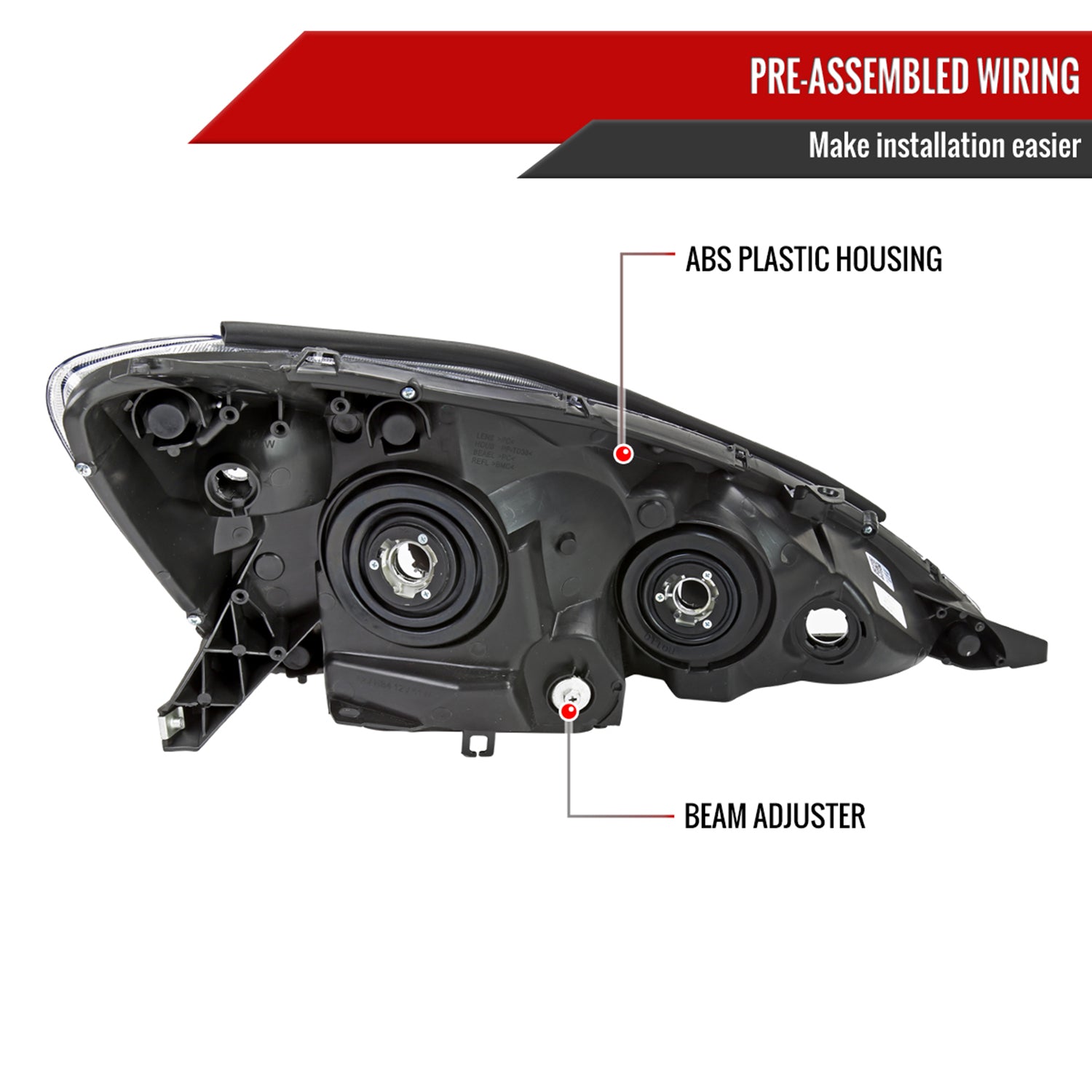 2006-2010 Toyota Sienna Factory Headlights w/Amber Reflector Chrome/Smoke