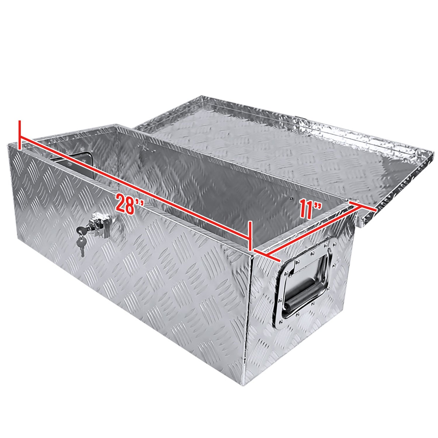 Universal 30" Heavy Duty Aluminum Truck Tool Box w/ Side Handles Lock & Keys