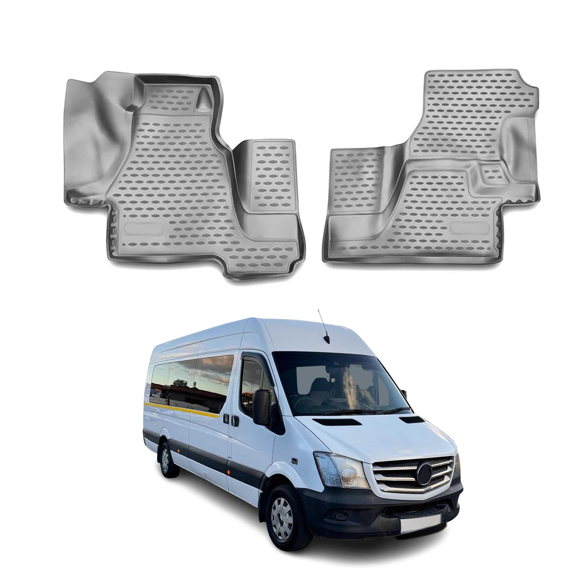 2006-2013 Mercedes Sprinter W906 Floor Mats Liners Full Set All Weather Gray