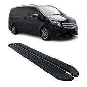 2016-2024 Mercedes Metris L1 L2 Running Boards Side Steps Silver & Black