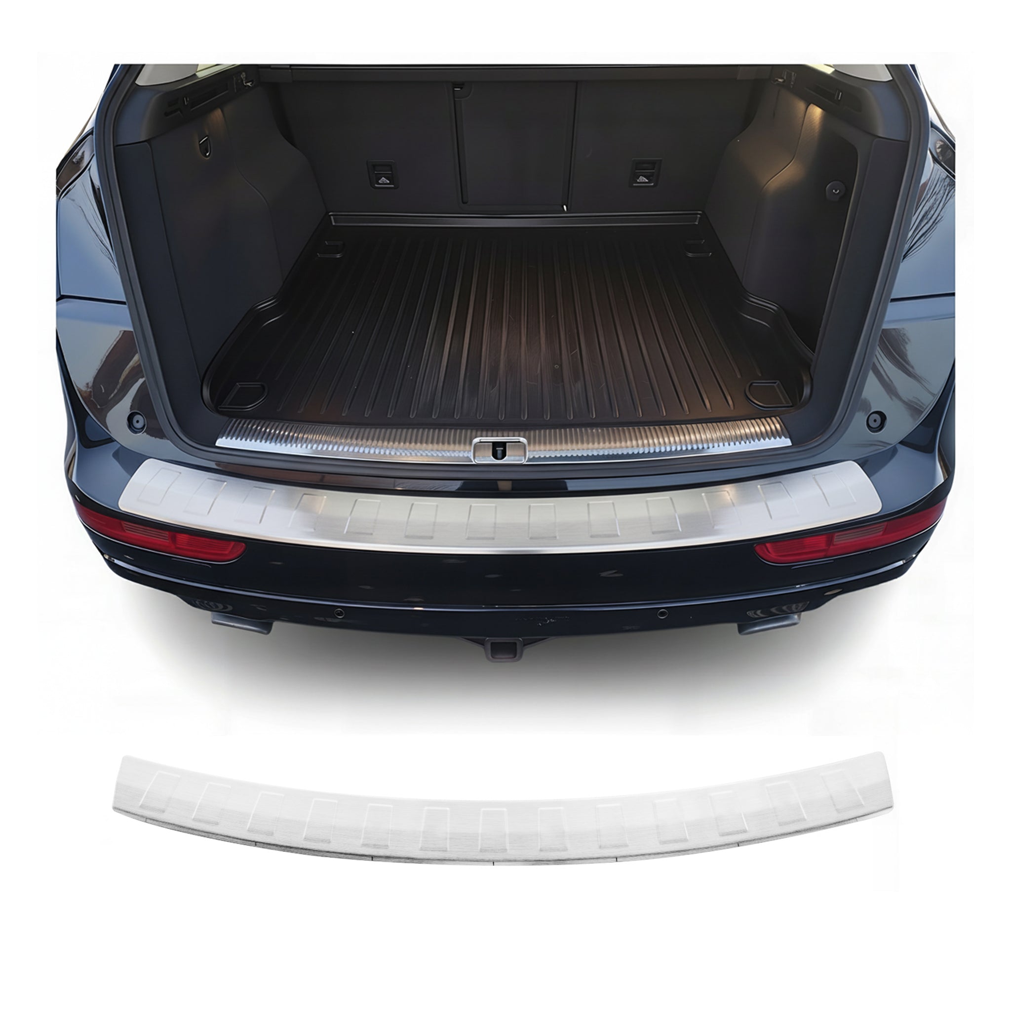 2009-2017 Audi Q5 8R Rear Bumper Guard Stainless Steel Brushed