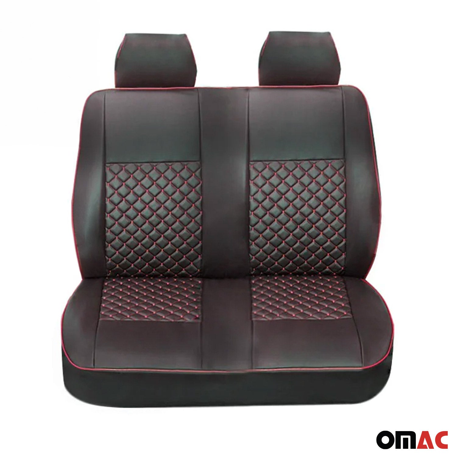 2015-2025 Ford Transit Leather Front Car Seat Covers Protector Black Red