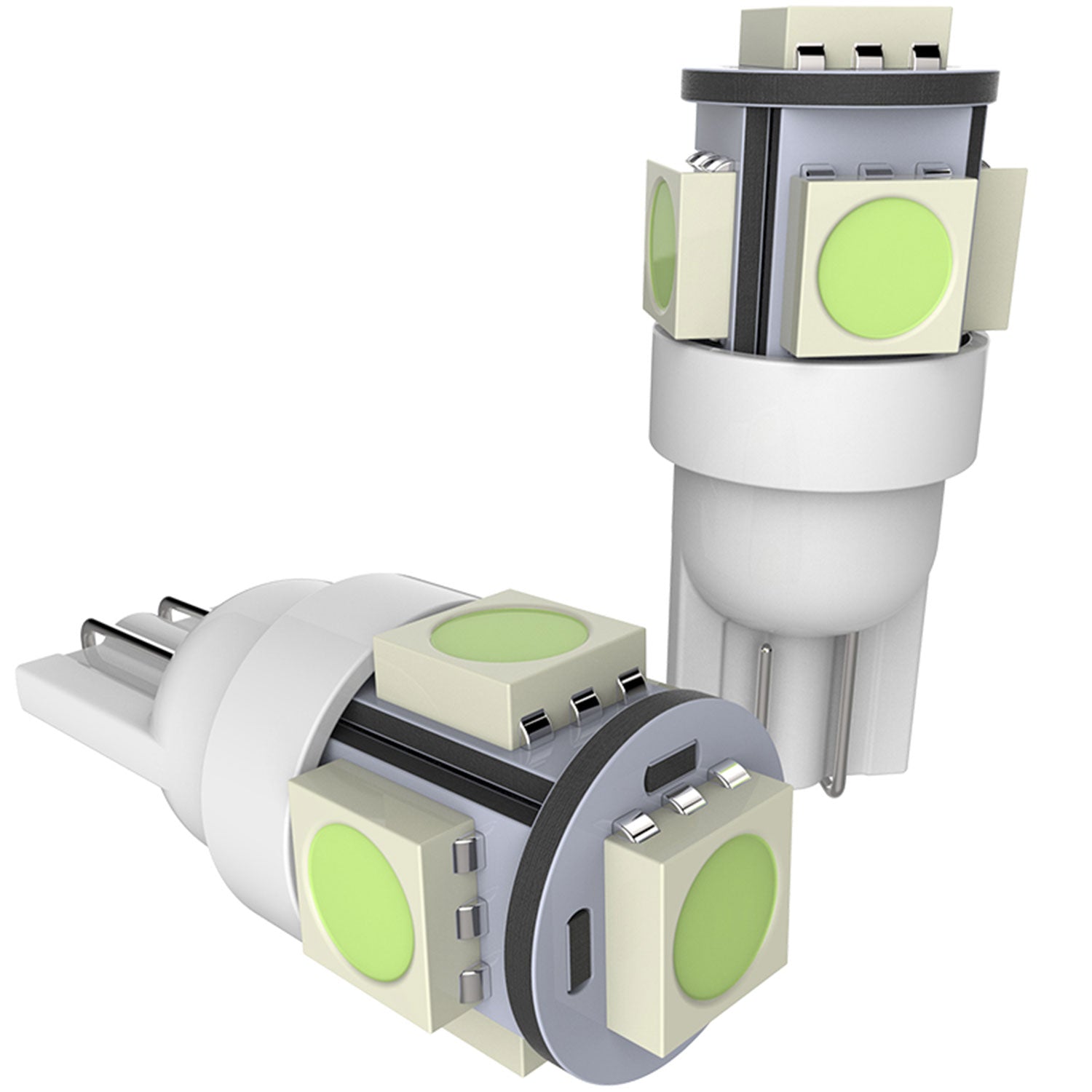 T10 5 SMD Wedge LED License Plate, Side Marker, Lamp Light Bulb - 2PC White