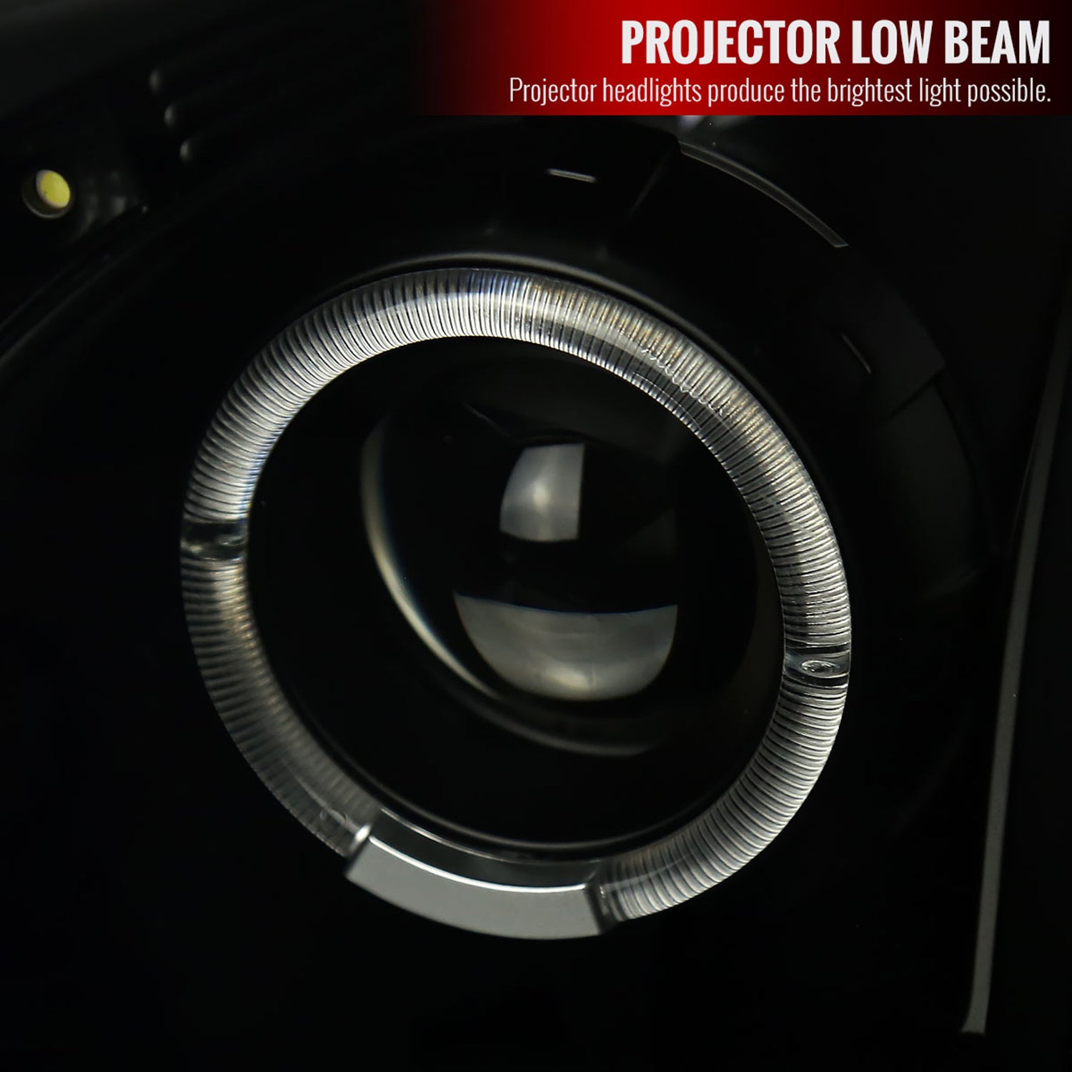 2003-2007 Cadillac CTS Halo Projector Headlights Black Housing/Smoke Lens