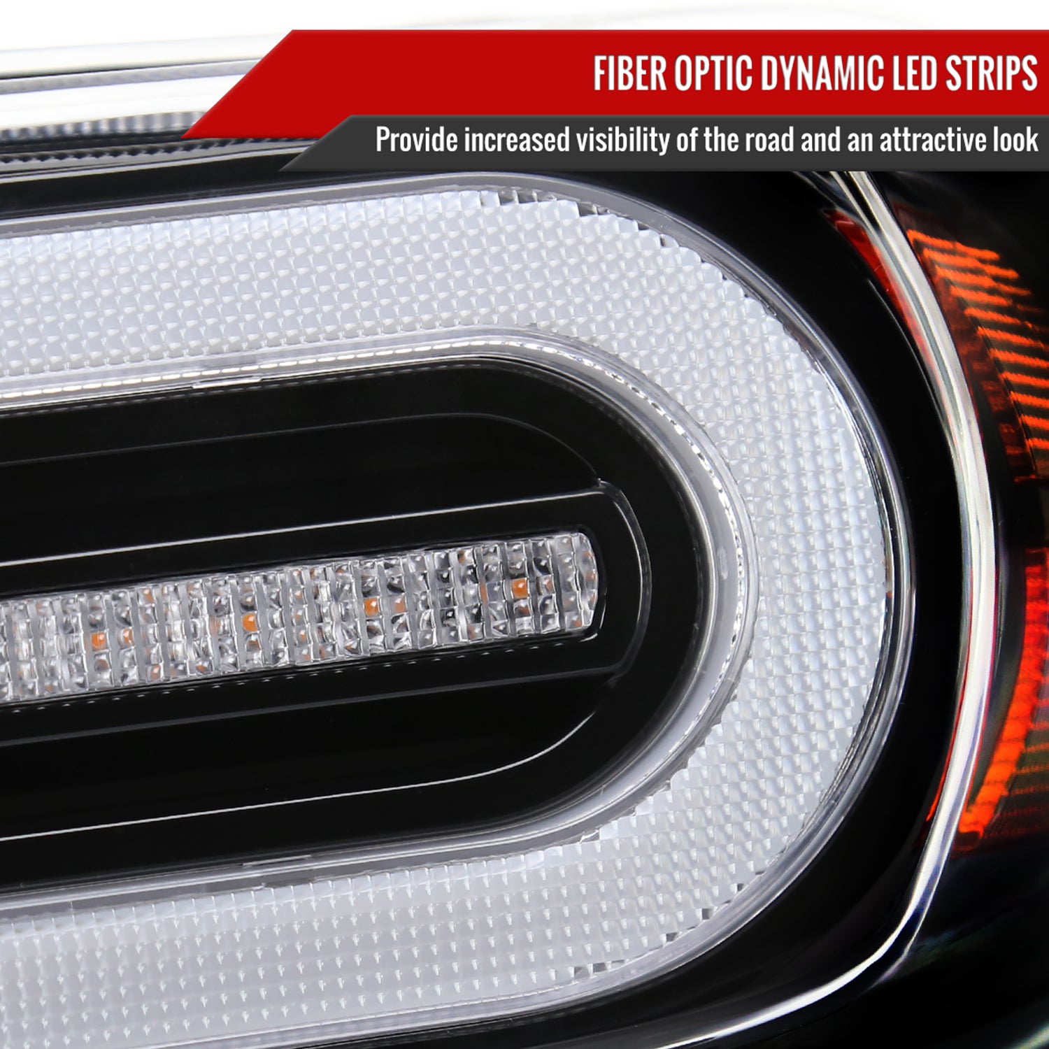 2007-2014 Toyota FJ Cruiser Signal Animated LED Bar Projector Headlights Black