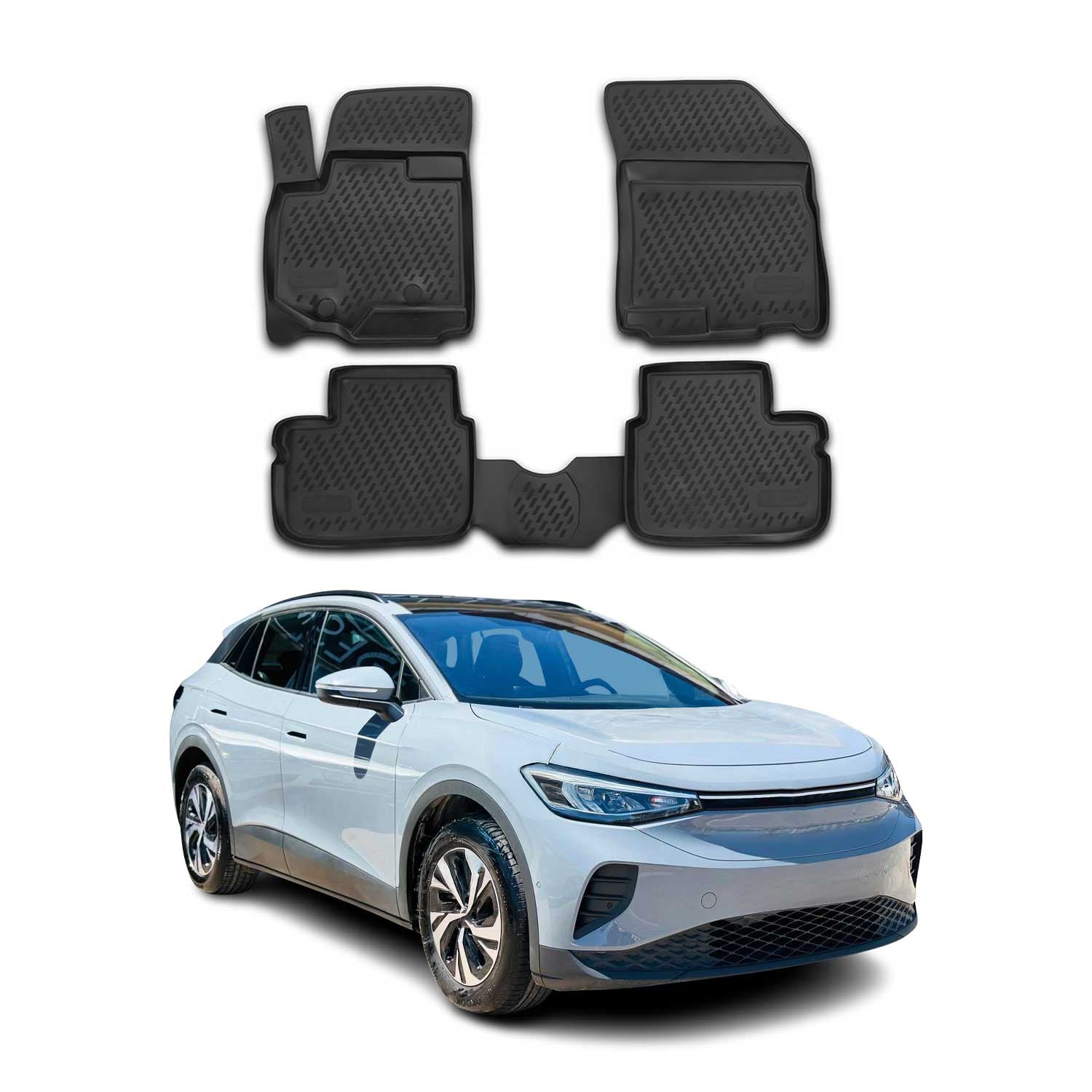 2021-2024 Volkswagen ID.4 Floor Mats Liners Full Set All Weather Black