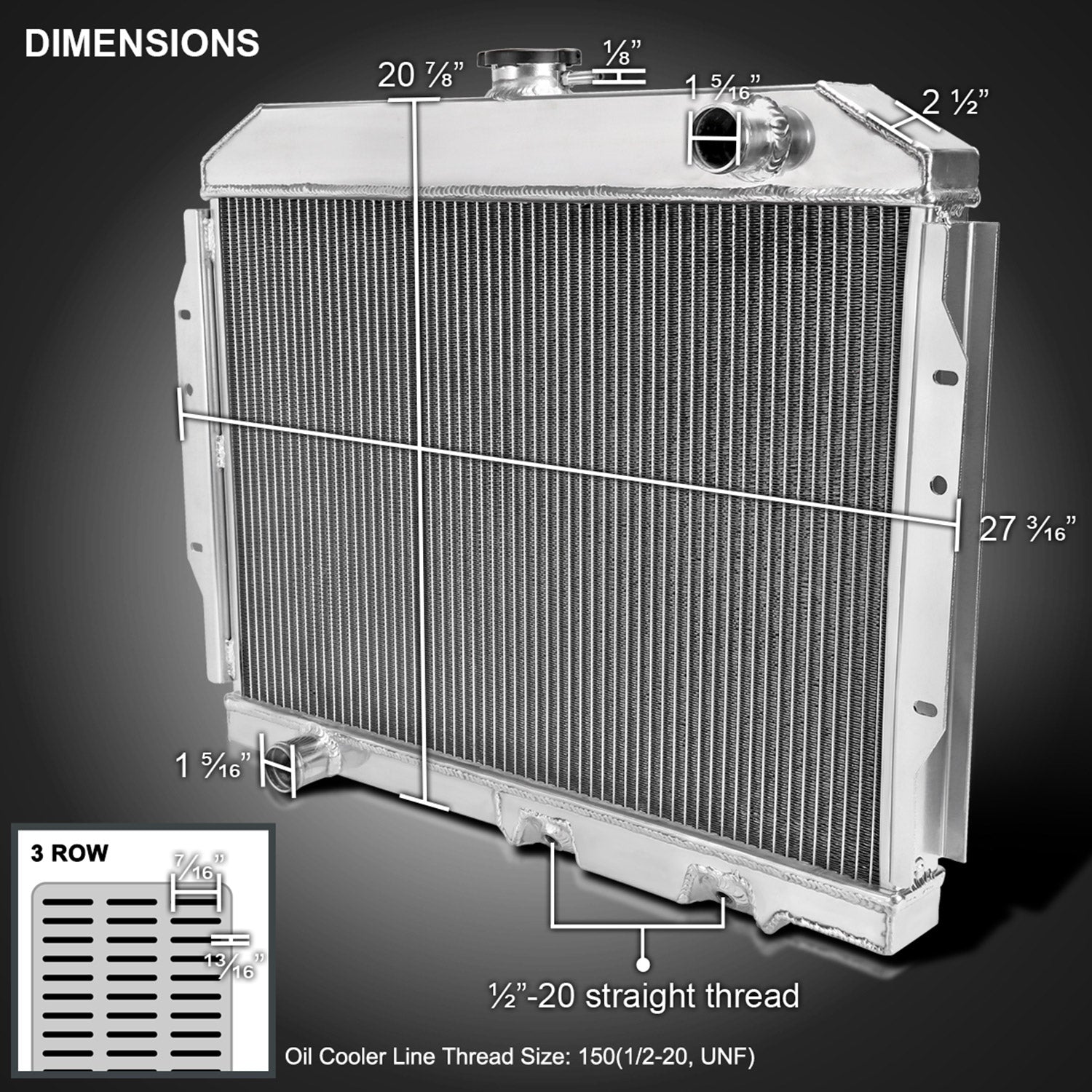 1968-1974 AMC Matador/Javelin/Ambassador/AMX Alu 3Row Performance Radiator