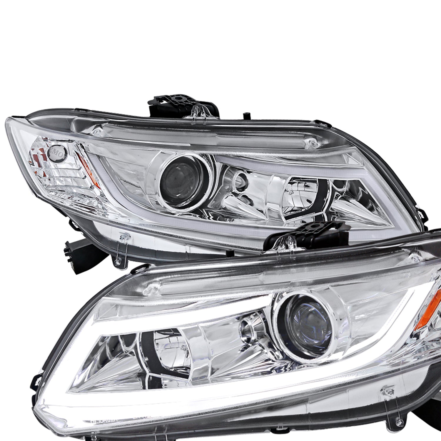 2012-2013 Honda Civic Coupe/ 12-2015 Civic Sedan LED Bar Headlights Chrome