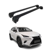 Aluminium Roof Racks Cross Bars Carrier for Lexus NX 1.gen 2015-2021 Black 2x