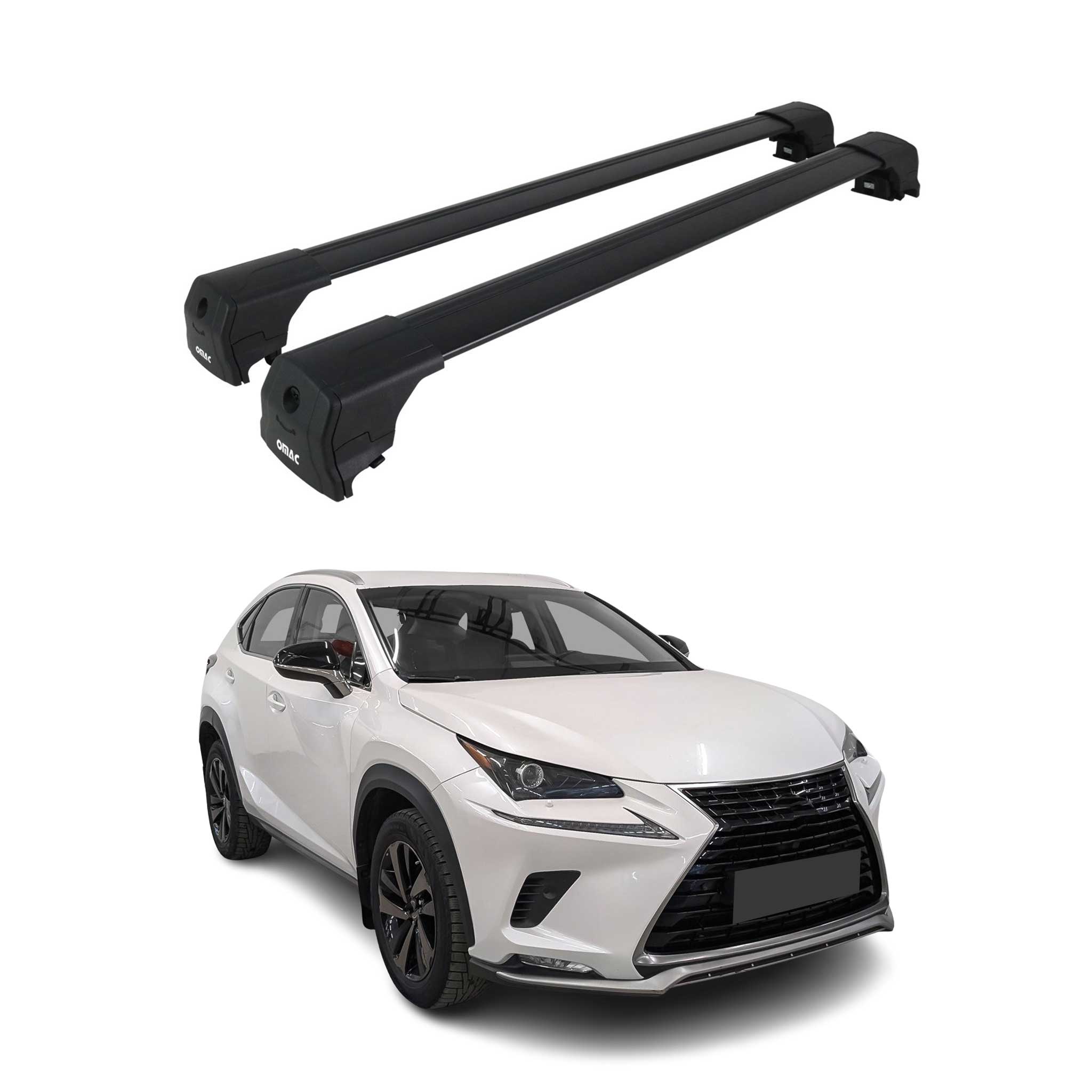 Aluminium Roof Racks Cross Bars Carrier for Lexus NX 1.gen 2015-2021 Black 2x