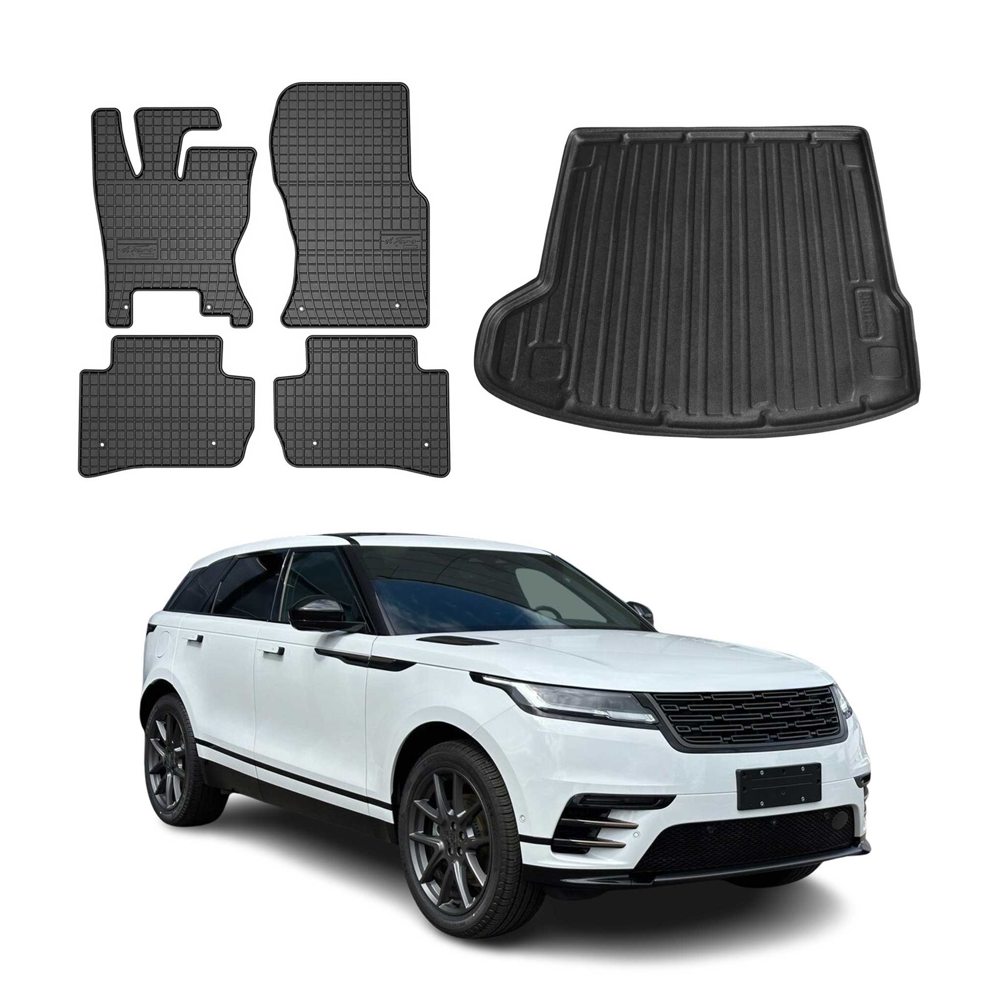 2018-2026 Land Rover Range Rover Velar Floor Mats & Cargo Liner Full Set All Weather Black