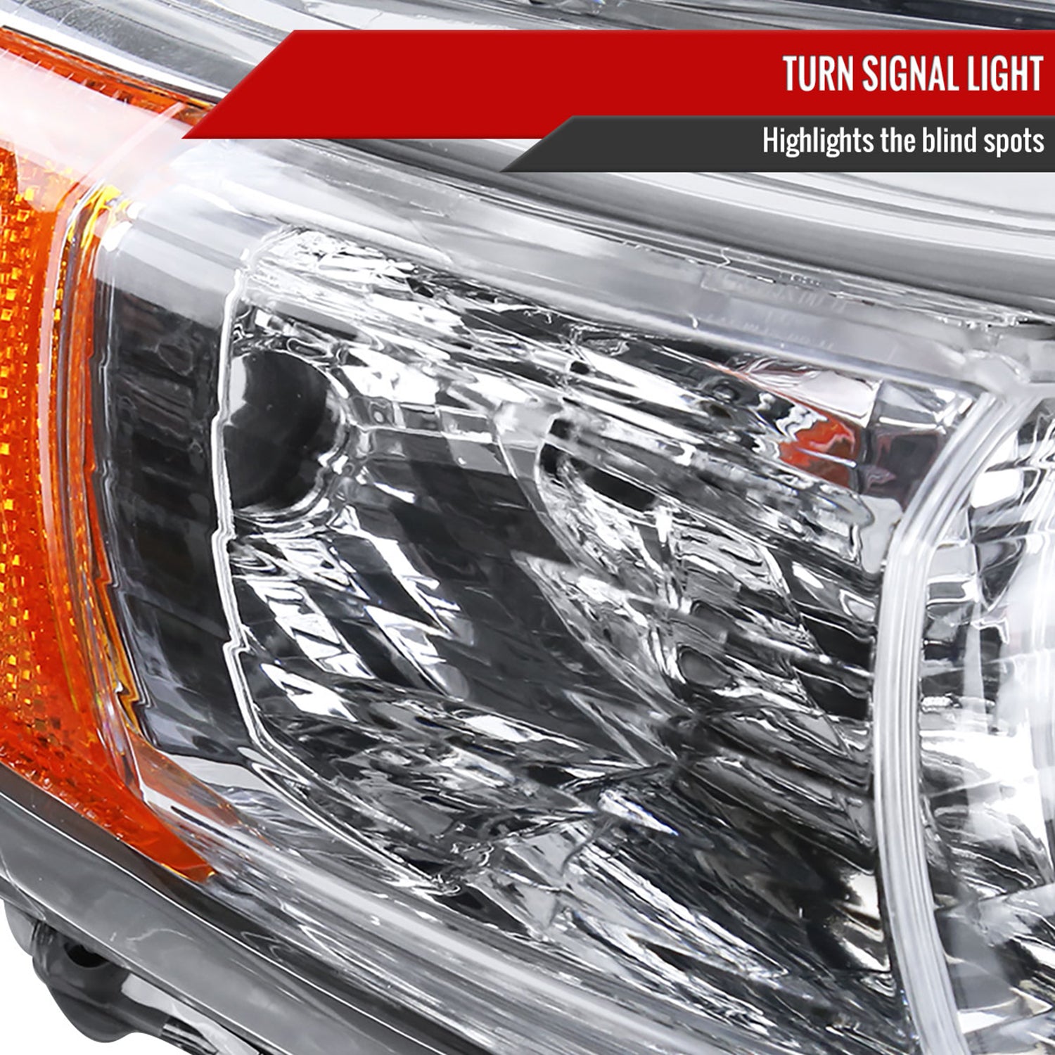 2012-2014 Toyota Camry Headlights Amber Reflectors Passenger Side Chrome