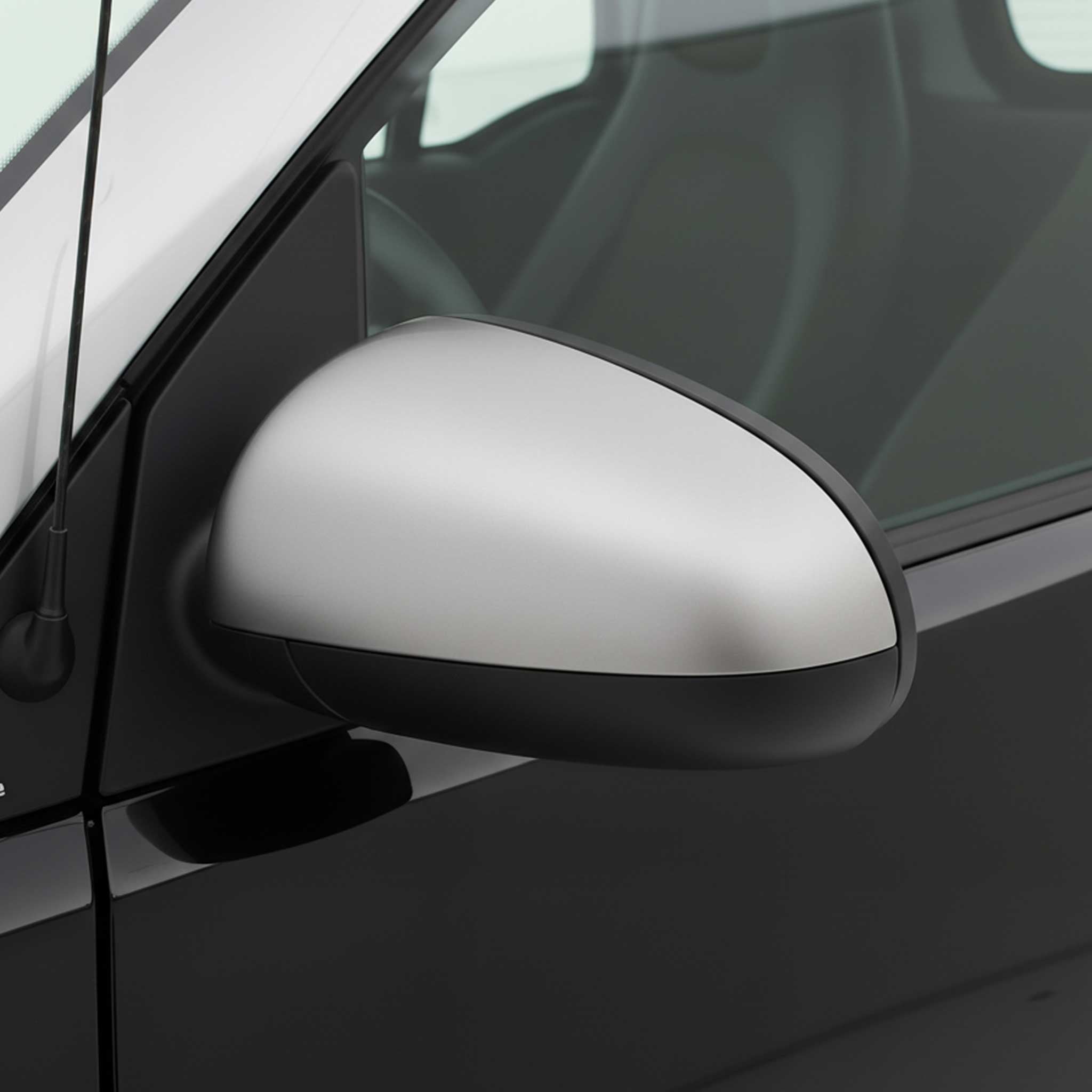 2007-2015 Smart ForTwo Side Mirror Cover Caps Brushed Stainless Steel Silver 2 Pcs