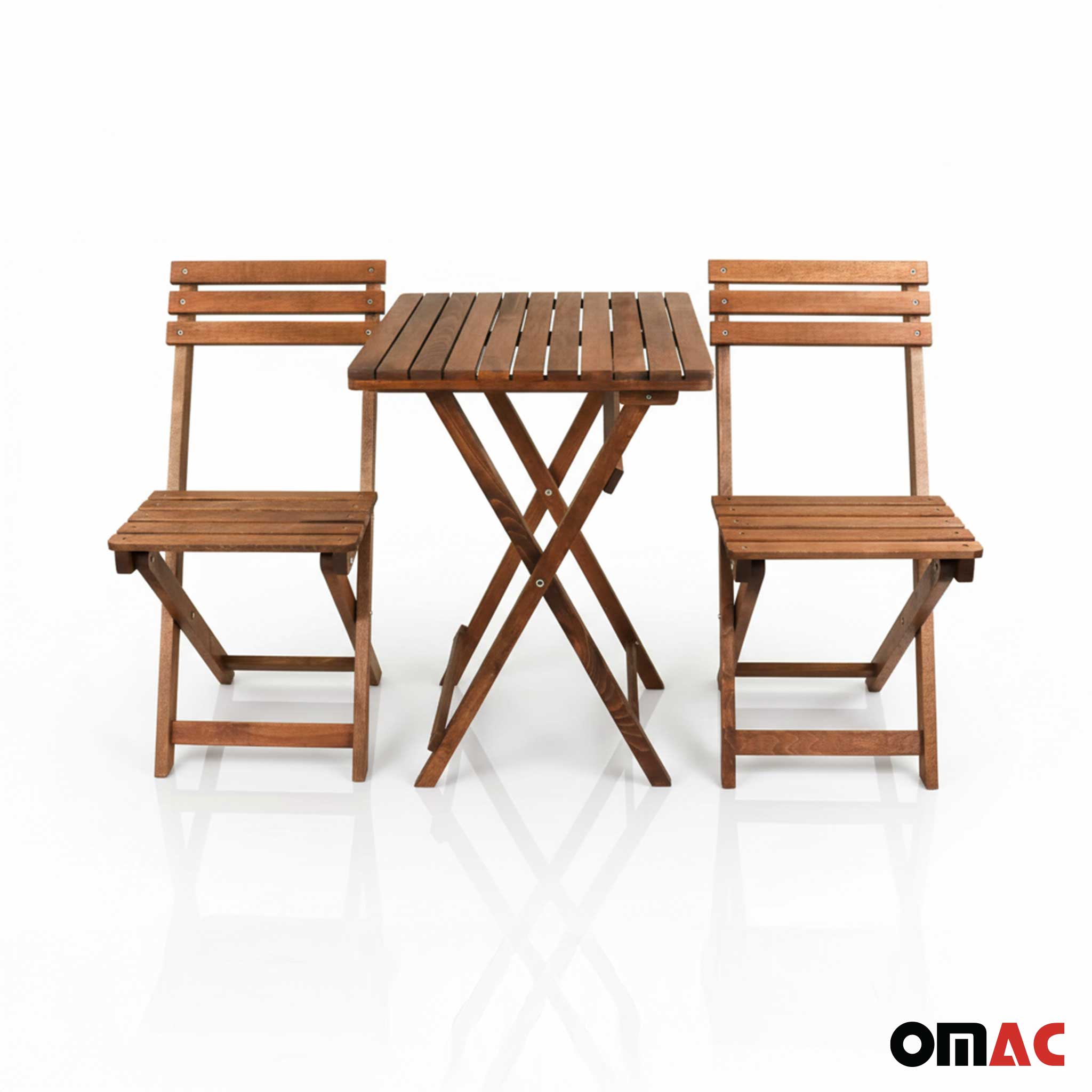 3Pcs Folding Wooden Bistro Set Dining Indoor Outdoor Furniture BBQ Picnic Party