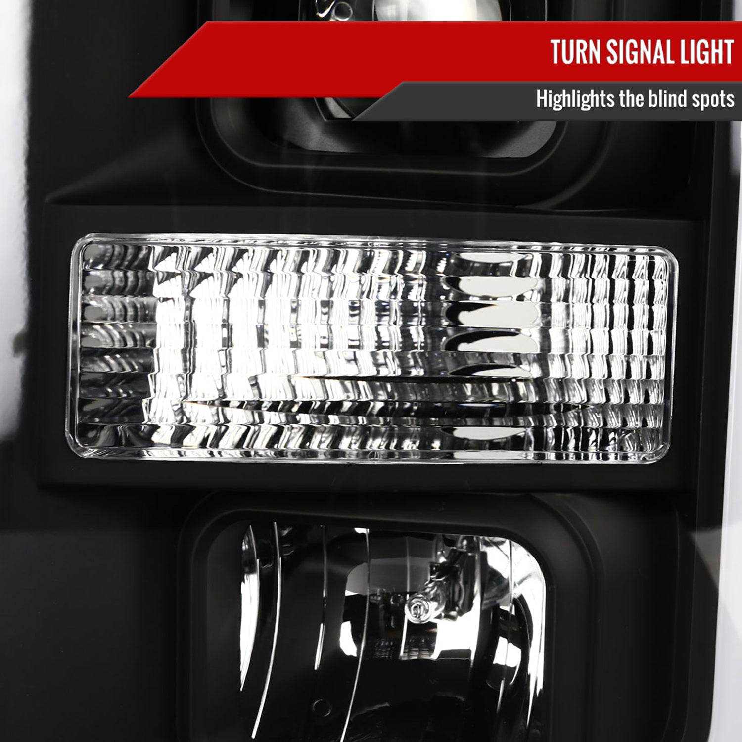 2008-2010 Ford F-250 F350 F-450 LED C-Bar Projector Headlight Matt Black/Clear