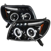 2003-2005 Toyota 4Runner Dual Halo Projector Headlights Jet Black/Clear Lens