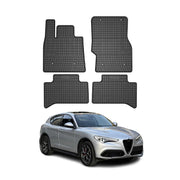 2017-2026 Alfa Romeo Stelvio Floor Mats Liners Full Set All Weather Rubber Black